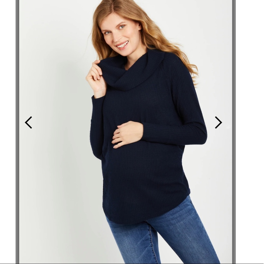 JESSICA SIMPSON WAFFLE WEAVE MATERNITY TOP